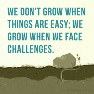 Challenges make us grow.