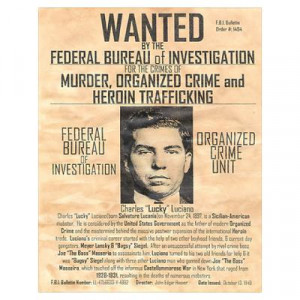 Charles Lucky Luciano Wanted Poster