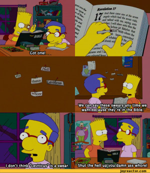 ... strips, cartoons,anime,Simpsons,swear,bart,bible,sandbox,Bart Simpson