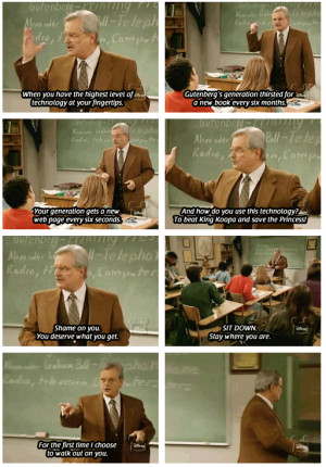 Mr. Feeny Handing Out Life Lessons In Class, Boy Meets World