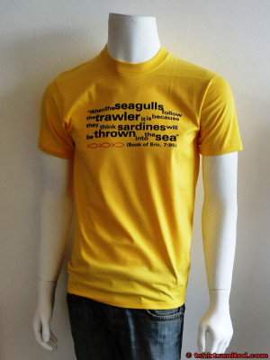 Photo of Eric Cantona Seagulls and Sardines Quote T Shirt click to