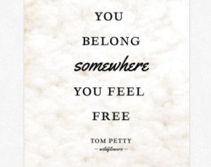Tom Petty Lyrics Poster Print Wal l Art Typography Lyrics Giclee