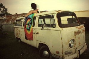Vintage hippie car