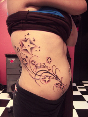 Star Female Side Tattoo Latest Style for 2011