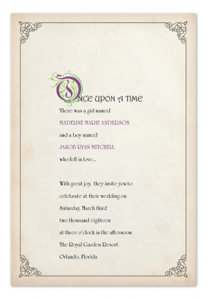 home wedding wedding invitations story book ending