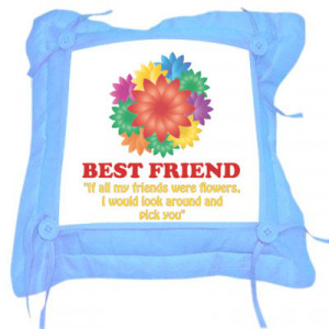 Best Friend Flower Quote on Pillow Cover