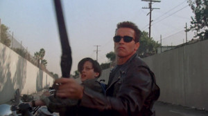 Photo of Arnold Schwarzenegger as The Terminator in 