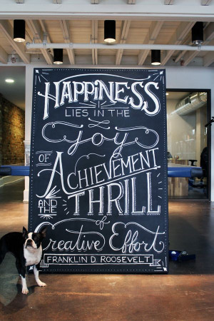 Happiness lies in the joy of achievement and the thrill of creative ...