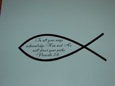 Proverbs 3:6, christian fish vinyl wall quote saying Bible verse decal ...