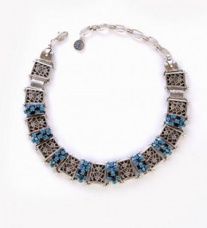 Angelique Collar Necklace in Blue