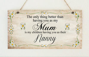 Details about Beautiful Plaque No1 Mum Nanny Mothers Day Birthday Gift ...