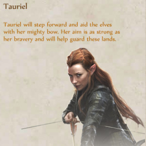 Tauriel as a hero in The Hobbit: Armies of the Third Age