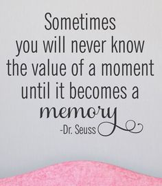 good quote more value of a moment wall quotes decal i totally agree dr ...