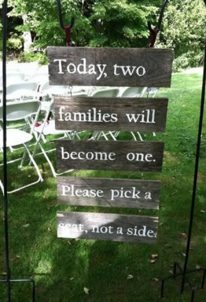 two families become one choose a seat not a side | Today, two families ...
