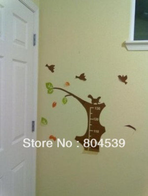 tree height measurement growth chart with quote wall sticker decal for