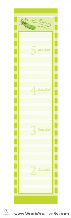 Green Stripes Peas In A Pod Simple Sayings Growth Chart