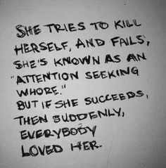 Why? Because being alive makes her a failure even at falling More