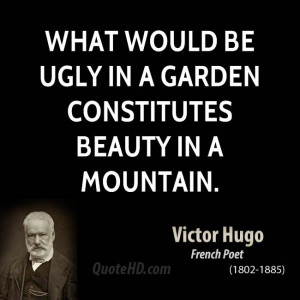What would be ugly in a garden constitutes beauty in a mountain.