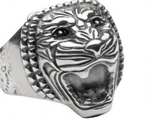 Lion Ring - Sterling Silver Lion He ad Ring - Ancient Assyrian Lion ...