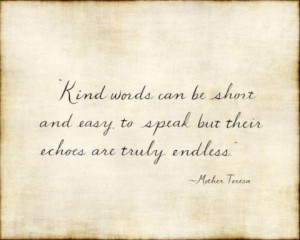 Kindness Quote from Mother Teresa