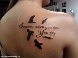when you fall you fly: Birds Tattoo, Neil Gaiman Tattoo, Tattoo Quotes ...