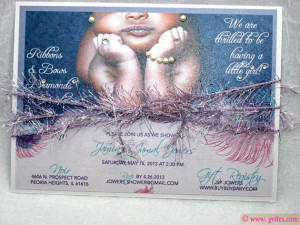 African American Diamonds & Pearls Baby Shower Invitations - Baby ...