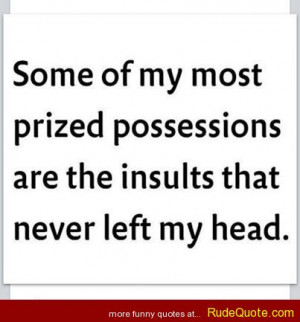 Some of my most prized possessions are the insults that never left my ...