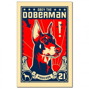 Obey the Doberman! 1921 Mini Poster Print