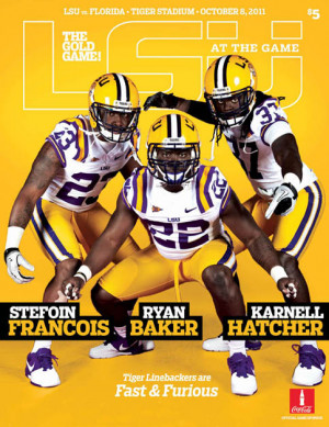 LSU vs. Washington game program cover featuring motivational quotes ...