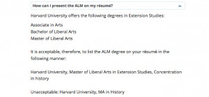 Harvard Extension School Masters Diploma