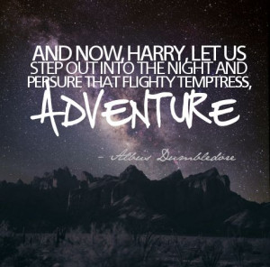 ... step out into the night and pursue that flighty temptress, adventure