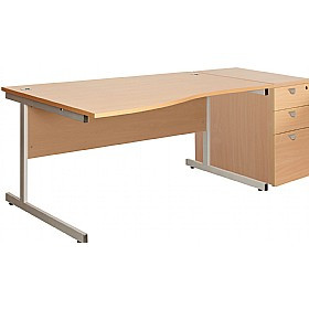 Commerce Wave Desks With Desk High Pedestal £216 - Office Furniture