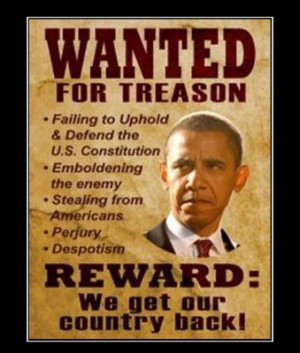 Wanted” poster advocating the impeachment of President Obama