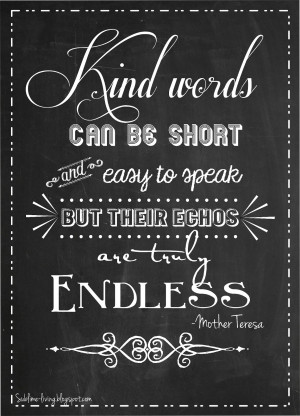 More Chalkboard Art Quote: Kind Words & Love in Action