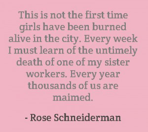 Garment worker and labor organizer Rose Schneiderman spoke at the ...