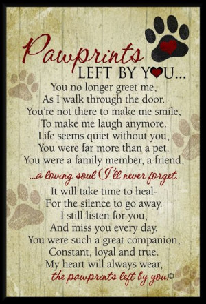 Pawprints Left By You Memorial Plaque With Easel