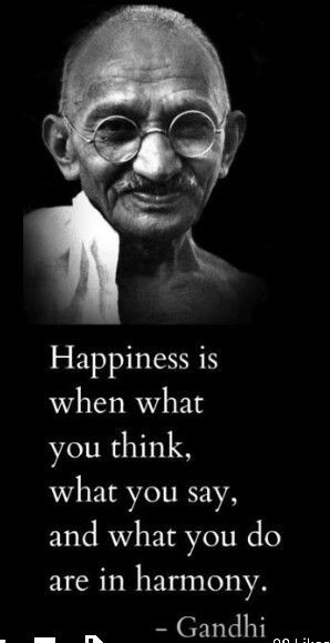 Gandhi quote. Happiness