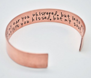 Copper Cuff Bracelet, Gift for Bride, Personalized Quote Bracelet ...