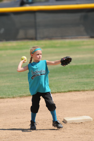 Lexy throwing a ball in from Shortstop (Fall 2012)