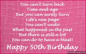 Cute birthday message for turning 50 years old 50th Birthday Wishes ...