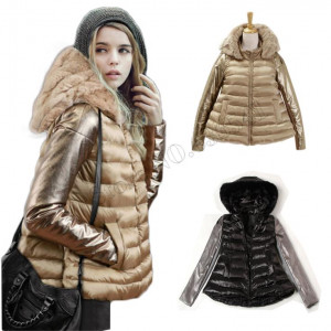 Long Winter Parkas Ladies Real Rabbit Fur Collar Outerwear Down Jacket