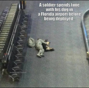 soldier spends time with his dog in a Florida Airport before being ...