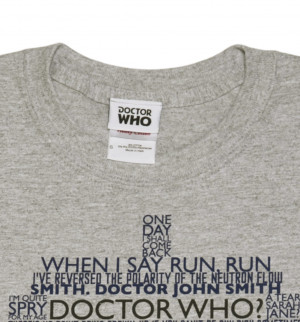 ... about Official Men's Grey Marl Doctor Who Tardis Quotes T-Shirt