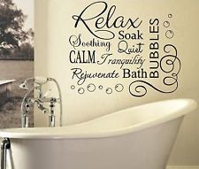 ... BUBBLES BATH AR QUOTE WALL ART STICKER DECAL VINYL DIY HOME BATHROOM