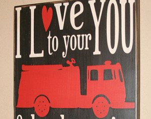 , Firefighter Gift, Firefighter Wall Art, Custom Wood Sign - I Love ...