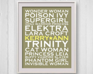 ... Geek Print, Sci fi Fantasy Modern Typography, Olive Peach 8x10, Teen