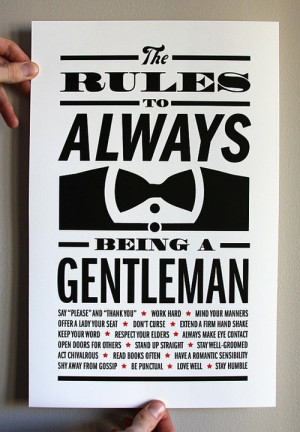 The rules to always being a gentleman