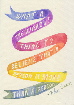 ... watercolor type john green DFTBA nerdfighters paper towns rocketrictic