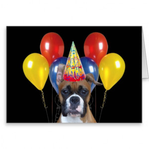 Happy birthday boxer greeting card