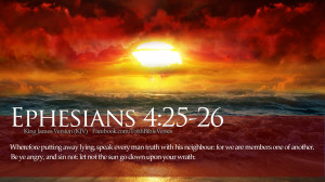 Bible Verses Ephesians 4:25-26 Ocean Sunset HD Wallpaper